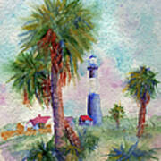 Tybee Lighthouse And Palms Art Print