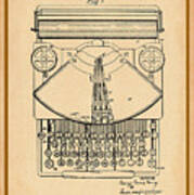 Typewriter Patent Drawing Art Print