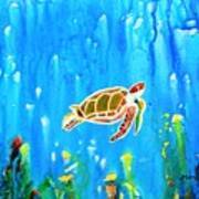 Underwater Magic 5-happy Turtle Art Print