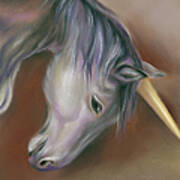 Unicorn With A Golden Horn Art Print