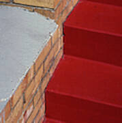 Urban Abstract Photography - Red Stairs Art Print