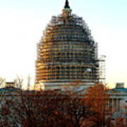 Us Capitol Building Scaffolding Washington Dc Art Print