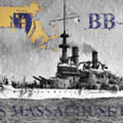 Uss Massachusetts B B-2 Art Print