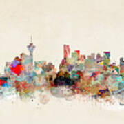 Vancouver City Skyline Art Print