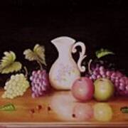 Vase And Fruit Art Print
