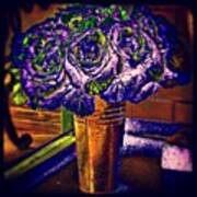 #vase #flowers #floral #tin #silver Art Print