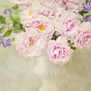 Vase Of Pink Roses Art Print