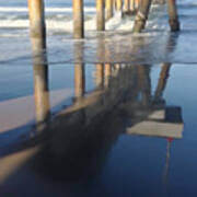 Venice Beach Pier Reflection Art Print