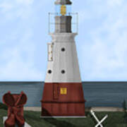 Vermillion River Lighthouse On Lake Erie Art Print