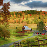 Vermont Sleepy Hollow In Fall Foliage Art Print