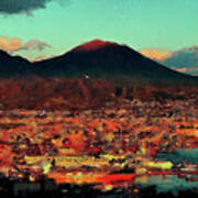 Vesuvio, Panorama From Naples - 01 Art Print