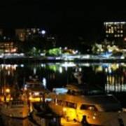 Victoria Inner Harbor At Night Art Print