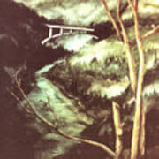 View Of Elwha Bridge - Highway 112 Art Print