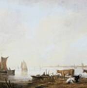 View Of The Maas Near Dordrecht Art Print