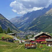 View On Zermatt Village Art Print