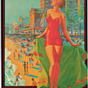 Vintage Atlantic City Travel Advertising Art Print