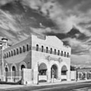 Vintage Black And White Photograph Of The Dr. Pepper Museum In Downtown Waco - Central Texas Art Print
