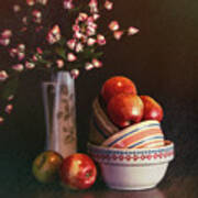 Vintage Bowls With Apples Art Print