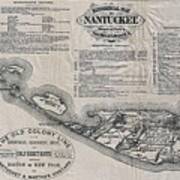 Vintage Nantucket Map Art Print