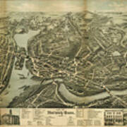 Vintage Pictorial Map of Louisville (1876) iPhone Case by