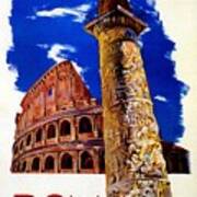 Vintage Roma Rome Italian Travel Poster Art Print
