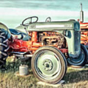 Vintage Tractors Pei Square Art Print