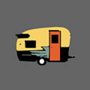 Vintage Travel Camper Transparent Art Print