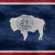 Vintage Wyoming Flag Art Print