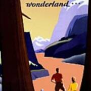 Visit The Pacific Northwest Wonderland - Travel By Train - Retro Travel Poster - Vintage Poster Art Print