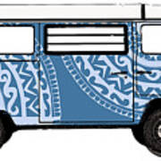 Vw Blue Van Art Print