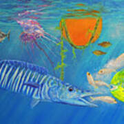 Wahoo Dolphin Painting Art Print