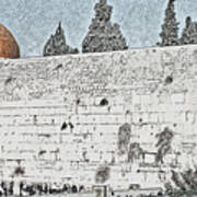 Wailing Wall And Dome Of The Rock Art Print