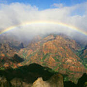 Waimea Canyon, Full Rainbow Art Print