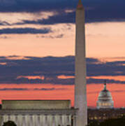 Washington Dc Landmarks At Sunrise Ii Art Print