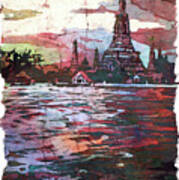 Wat Arun Sunset Art Print