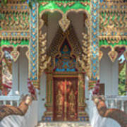 Wat Nam Phueng Phra Ubosot Doors Dthla0013 Art Print
