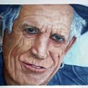 Water Color Keith Richards Art Print