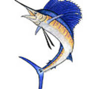 Watercolor Sailfish Art Print