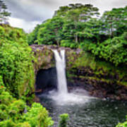 Waterfall Into The Valley Art Print