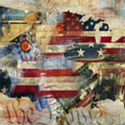 We The People Map America Art Print