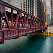 Well Street Bridge, Chicago Art Print