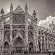 Westminster Abbey Panorama Monochrome Art Print