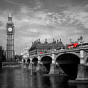 Westminster Bridge And Big Ben London Art Print