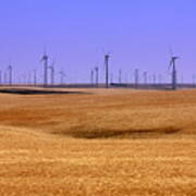 Wheat Fields And Wind Turbines Art Print