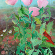 Whispering Pink Poppies Art Print