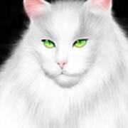 White Cat Art Print