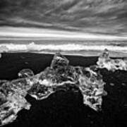 White Ice Black Beach - Fascinating Iceland Art Print