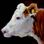 White On Brown Cow Art Print