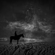 White Sands Horse And Rider #4d Art Print