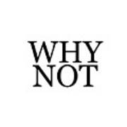 Why Not - Typography - Minimalist Print - Black And White - Quote Poster Art Print